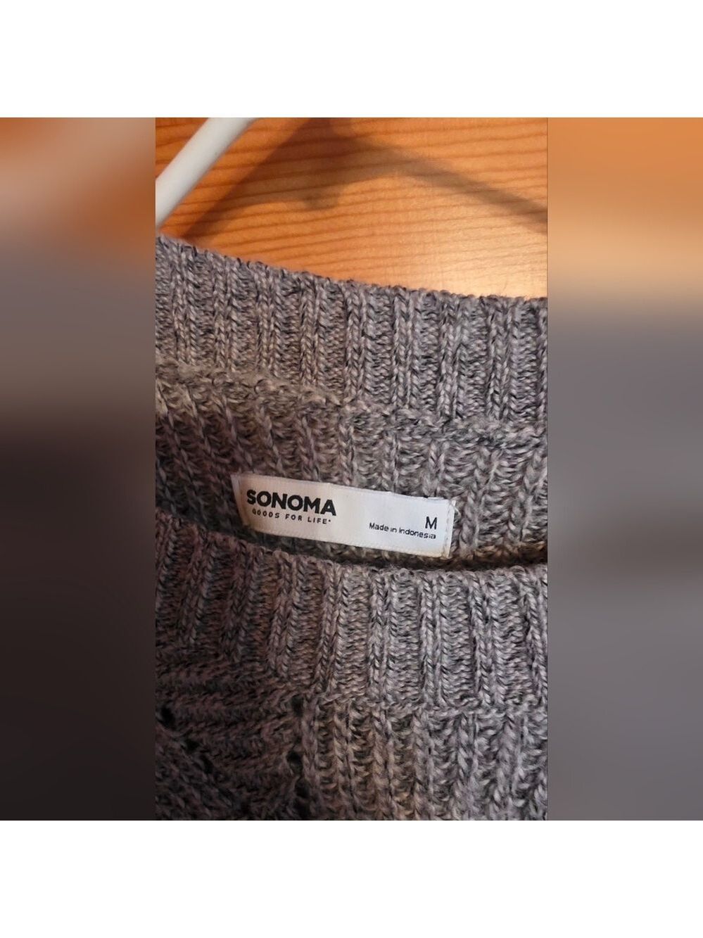 Sonoma Women's Gray Crewneck Knit Sweater - Picture 3 of 3